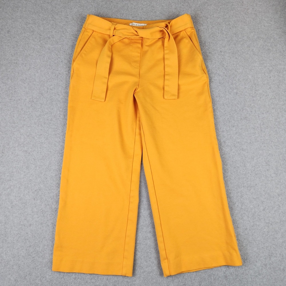 Zac‎ & Rachel Womens Mustard Yellow Wide Leg Belted Culotte Career Pants Size M